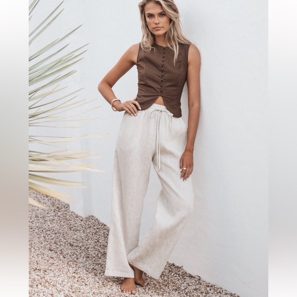 Petal & Pup Wren Pant 100% Linen Wide Leg Size XS NWT